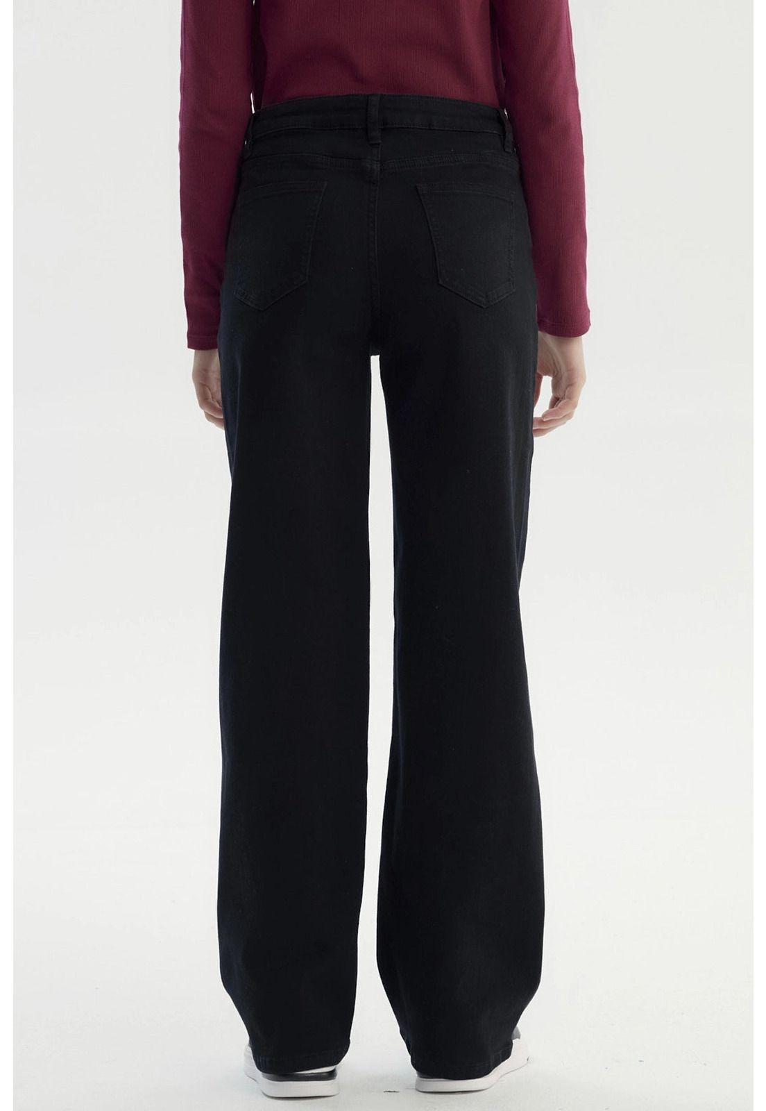 Jeans Niña Wide Leg Negro - Vll-2