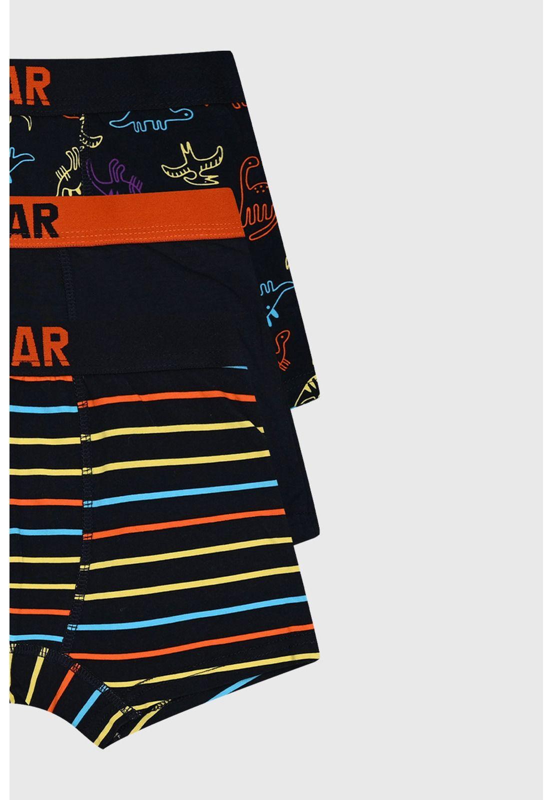 Boxer Niño Tripack Liso Naranjo-1