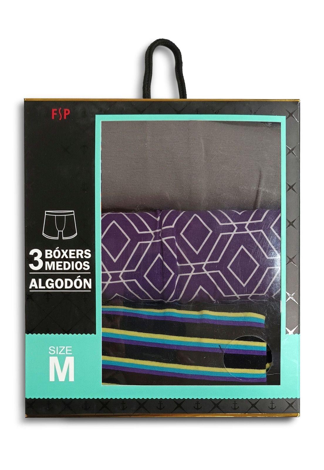 Bóxer Hombre Tripack Básico Gris-1