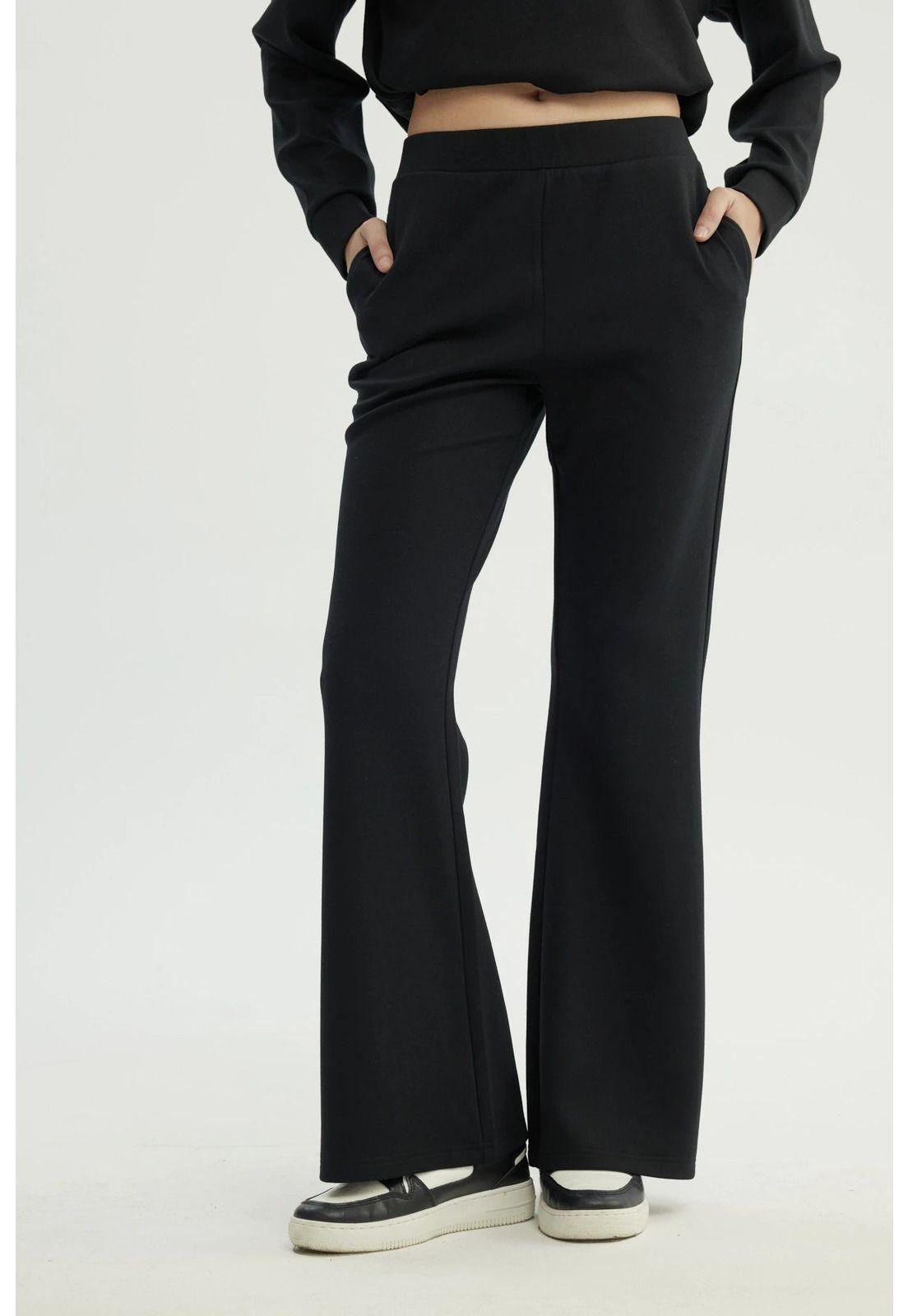 Pantalón Buzo Mujer Basta Evasee Negro-0