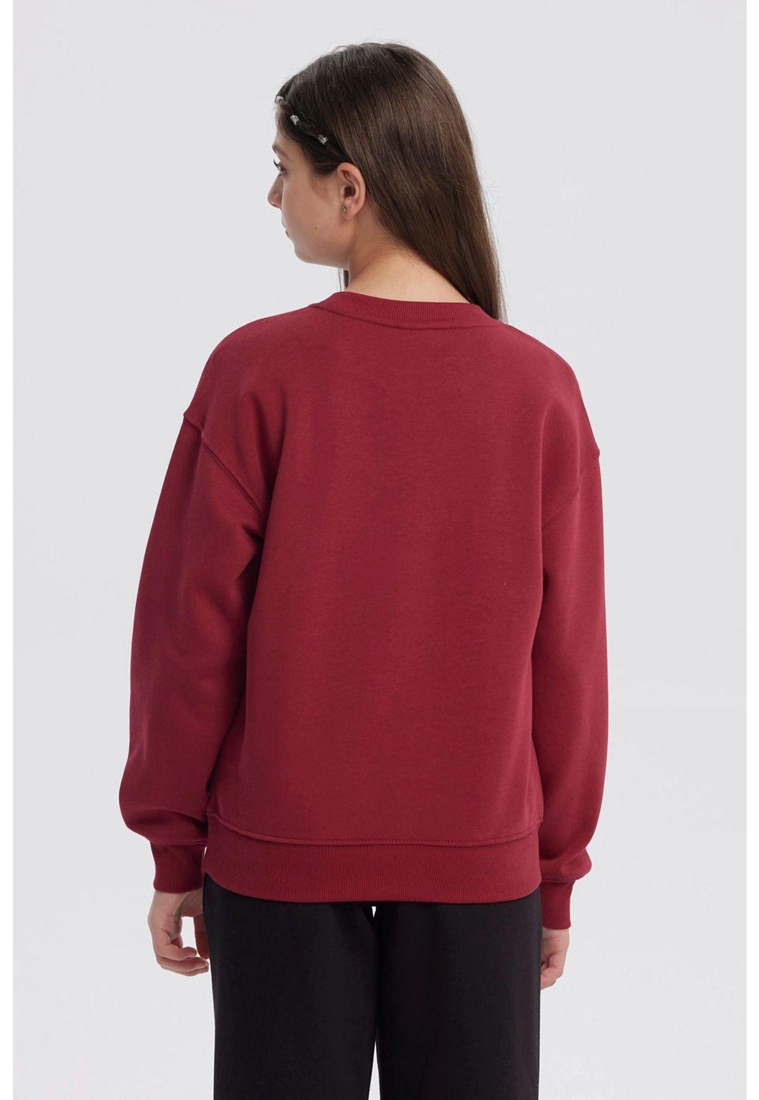 Polerón Niña Básico Print Burdeo-2