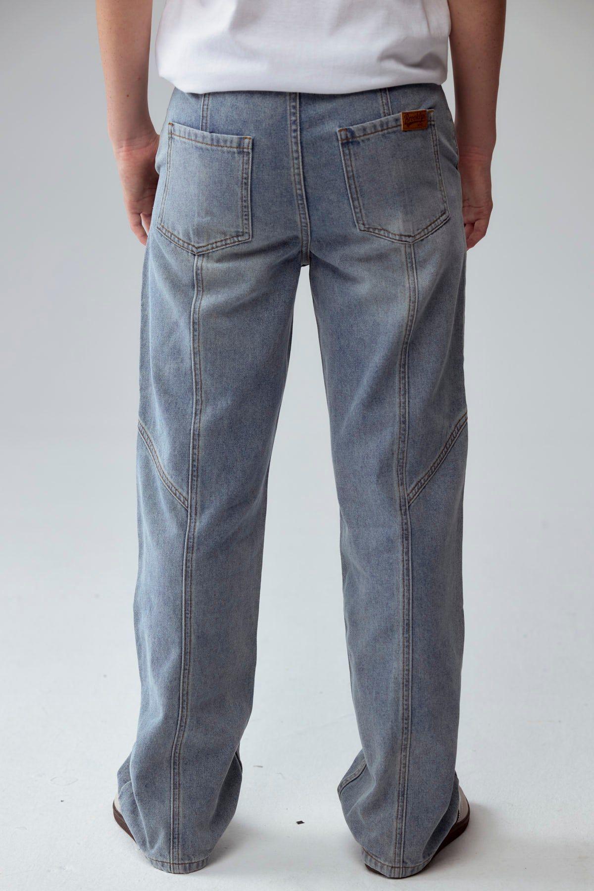 Jeans Niño Calce Recto Cortes Azul-2