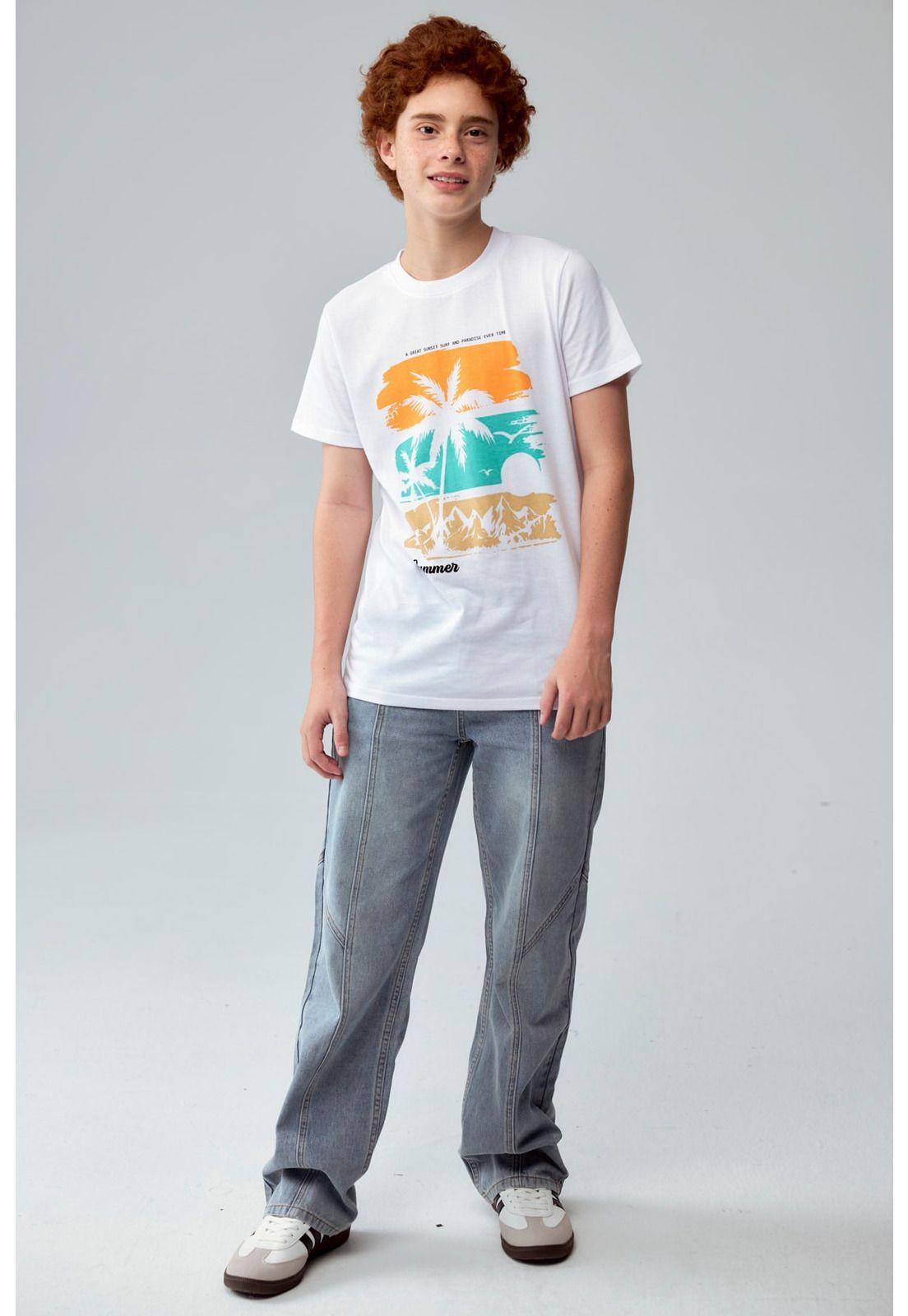 Jeans Niño Calce Recto Cortes Azul-3