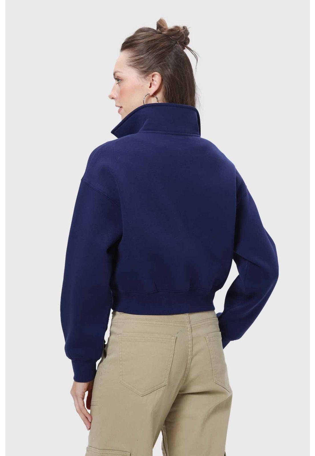 Polerón Mujer Crop Azul-2