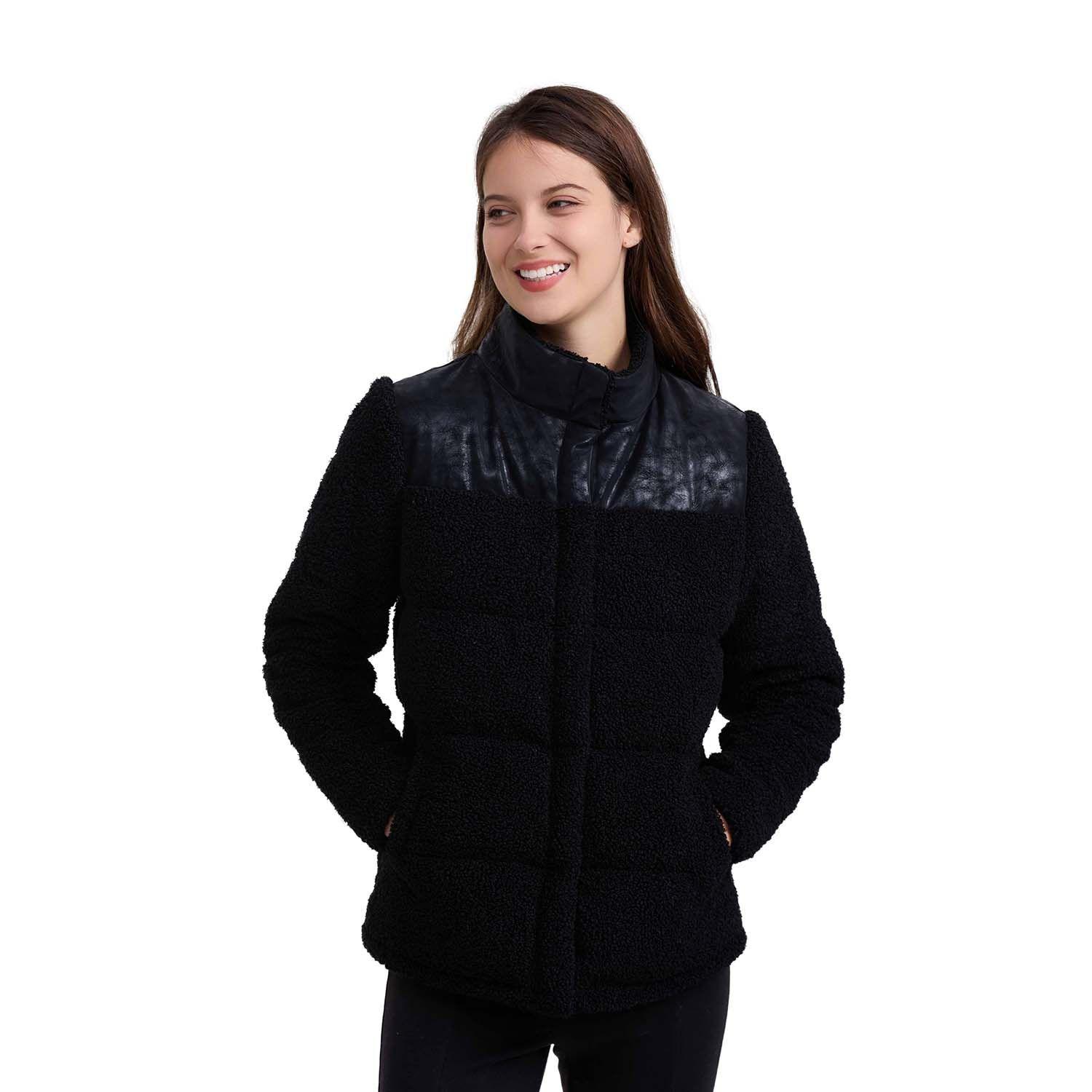 Chaqueta Mujer Bouclé Negro-0
