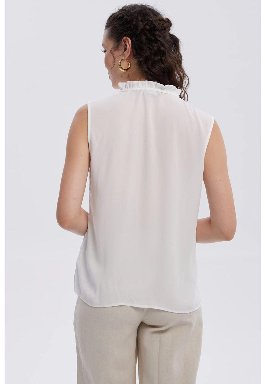 Blusa Mujer Aplicación Amarra Crudo-2