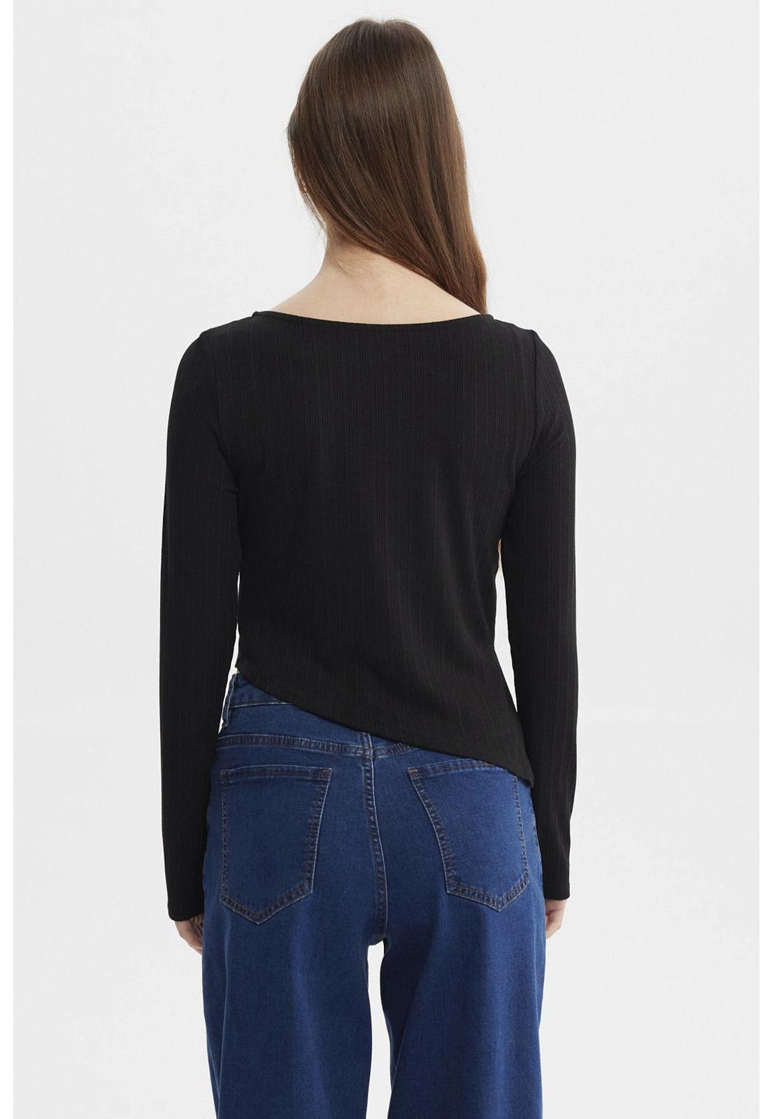 Polera Mujer Ojetillo En Costado Negro-2