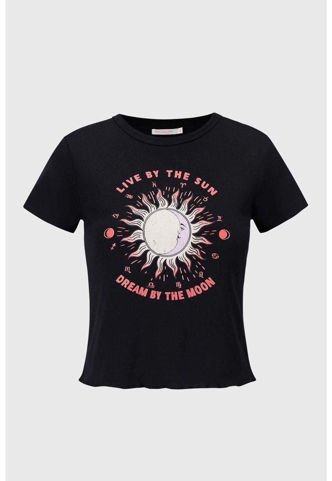 Polera Niña Rib Crop Negro-0