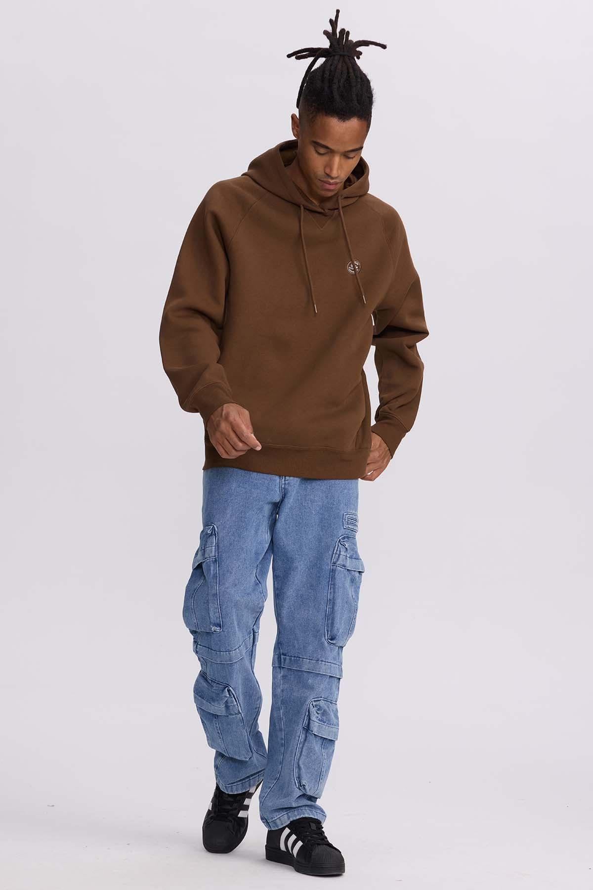 Polerón Hombre Hoodie Aplicación Chocolate-3