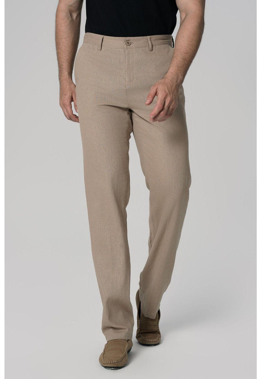 Pantalón Calce Recto Hombre Camel-0