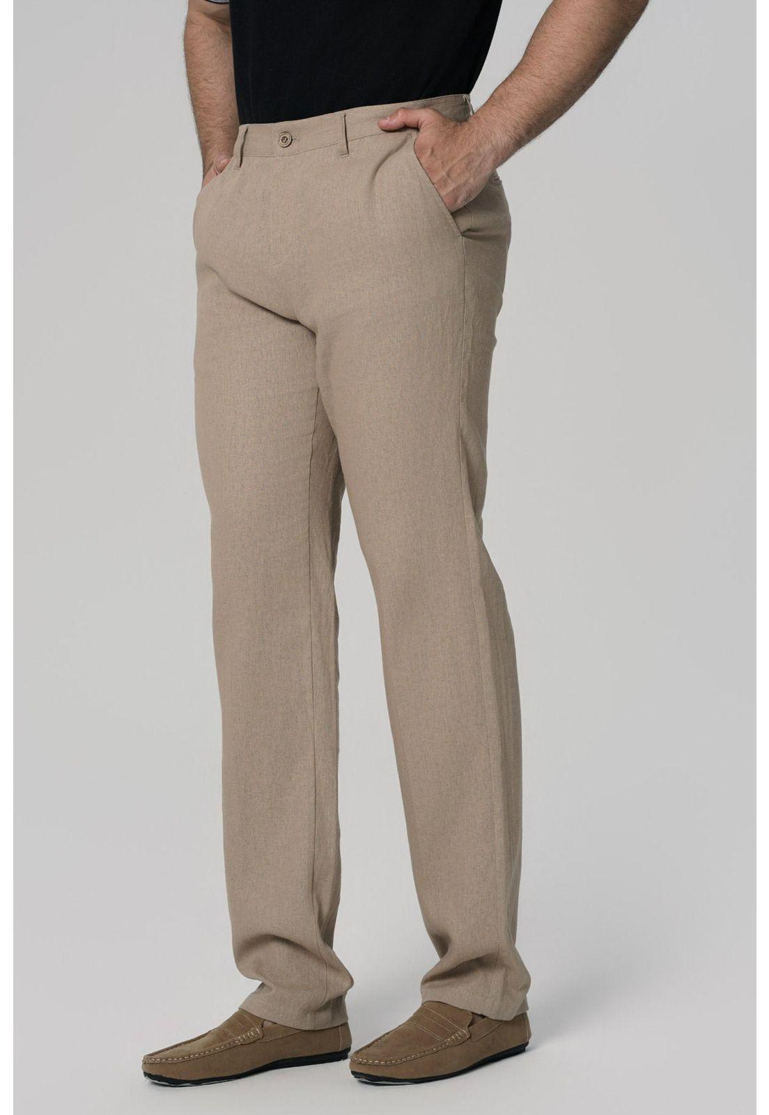Pantalón Calce Recto Hombre Camel-1