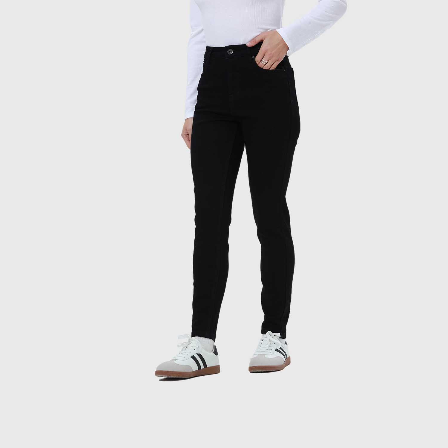 Jeans Mujer Skinny Con Polar Negro Fsp II-1