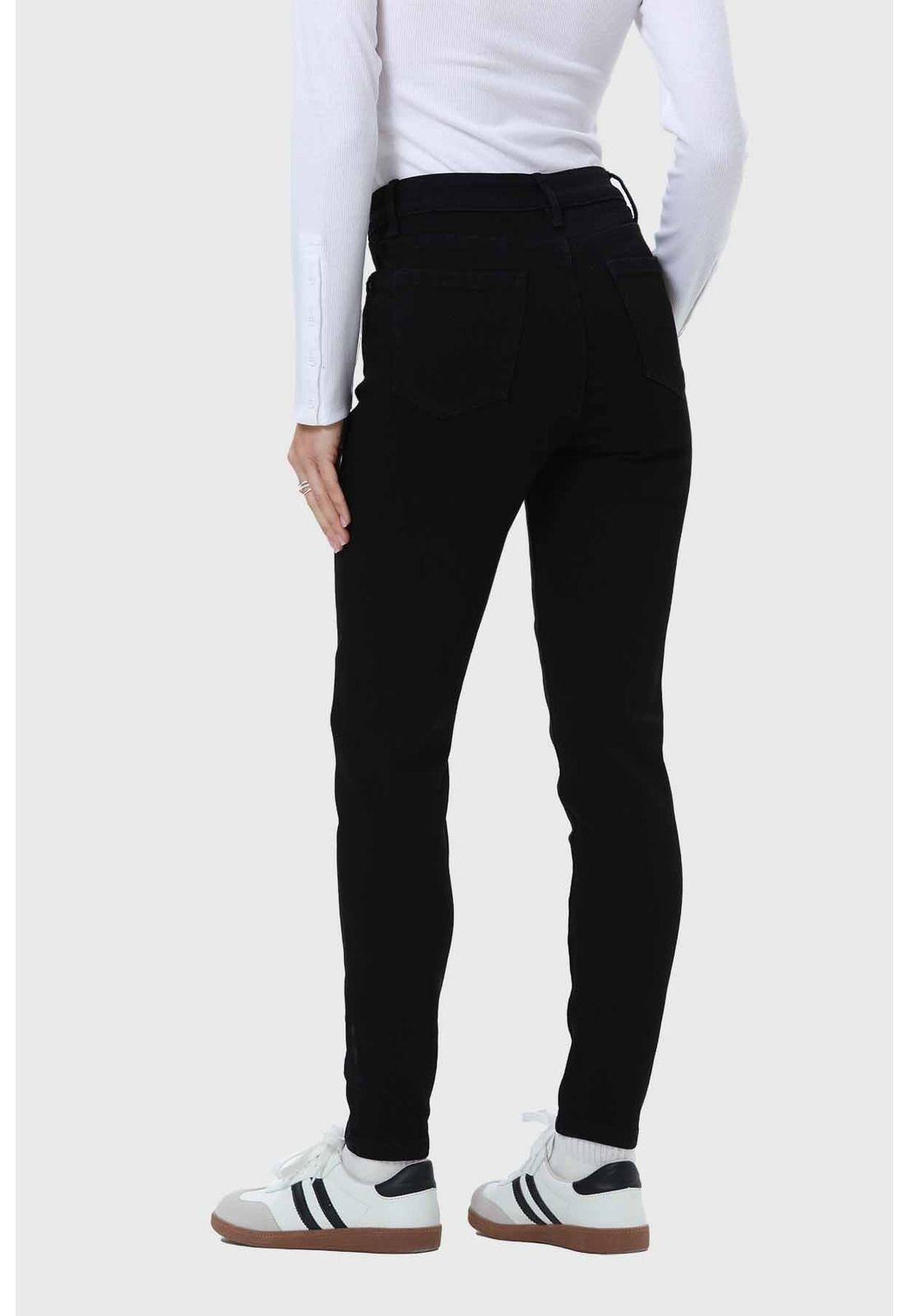 Jeans Mujer Skinny Con Polar Negro - ll-2