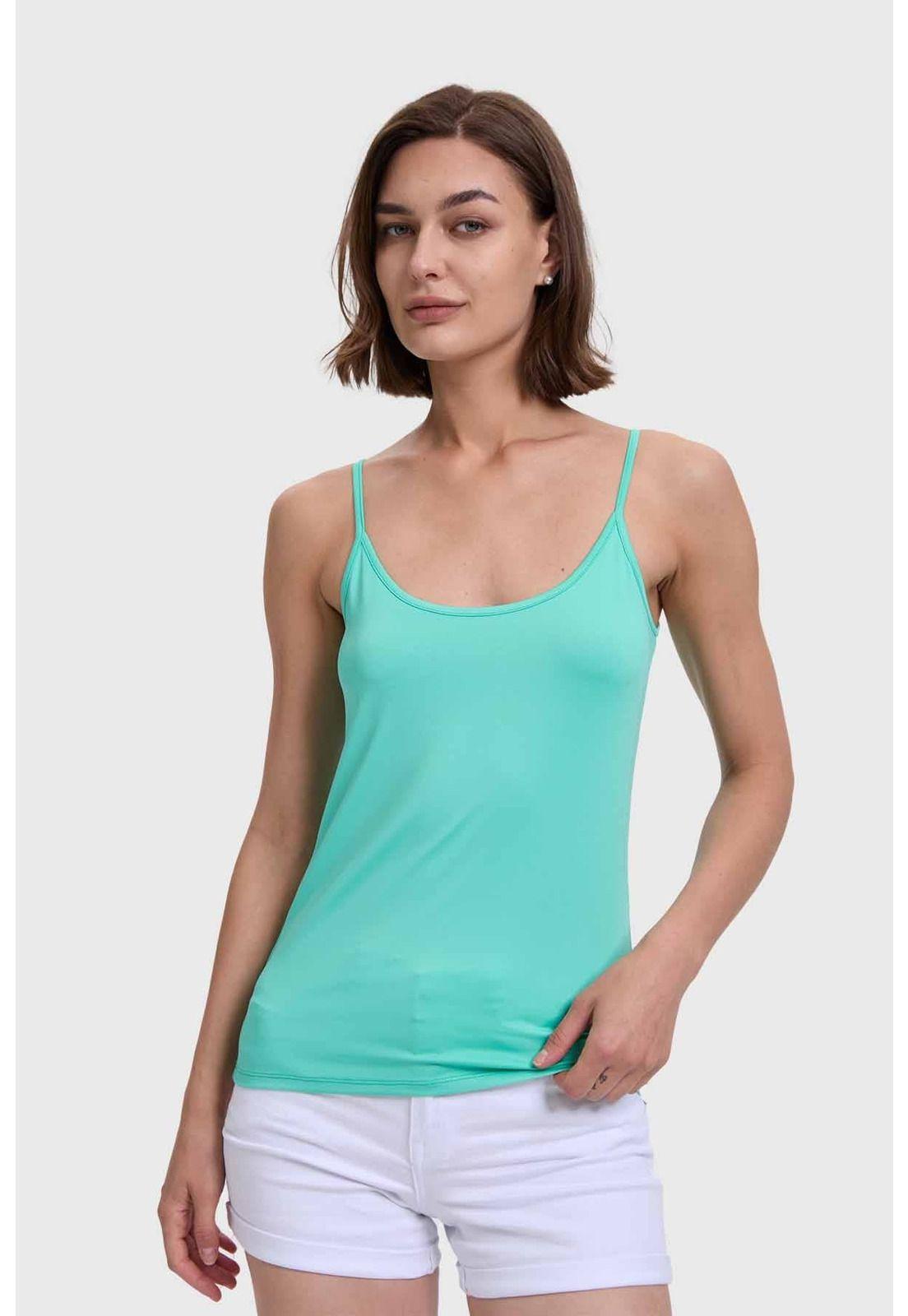 Polera Mujer Pabilo Básico Aqua-1