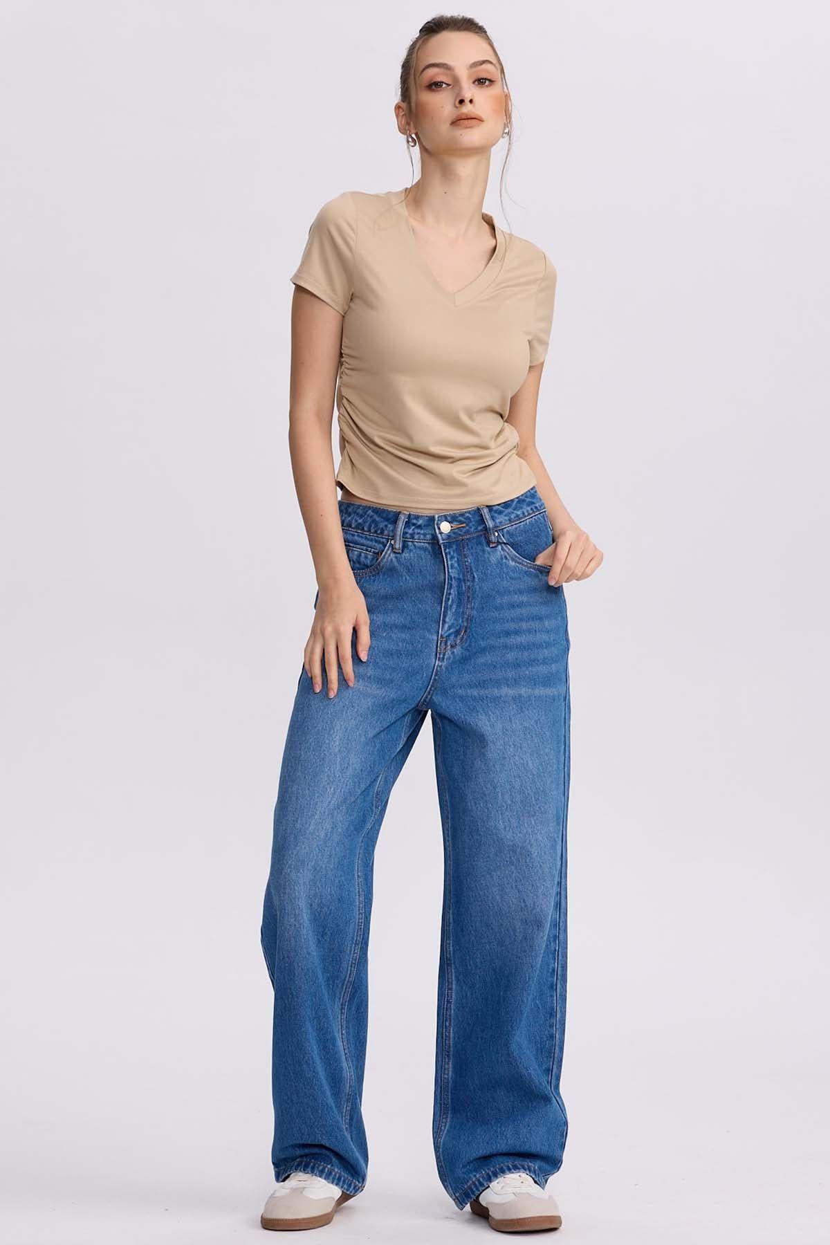 Jeans Mujer Calce Recto Cami Azul-3