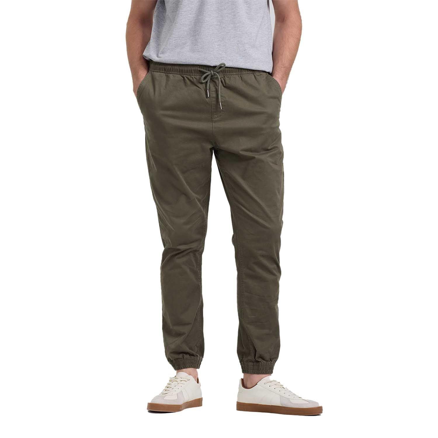 Pantalón Hombre Jogger Básico Verde Militar-0