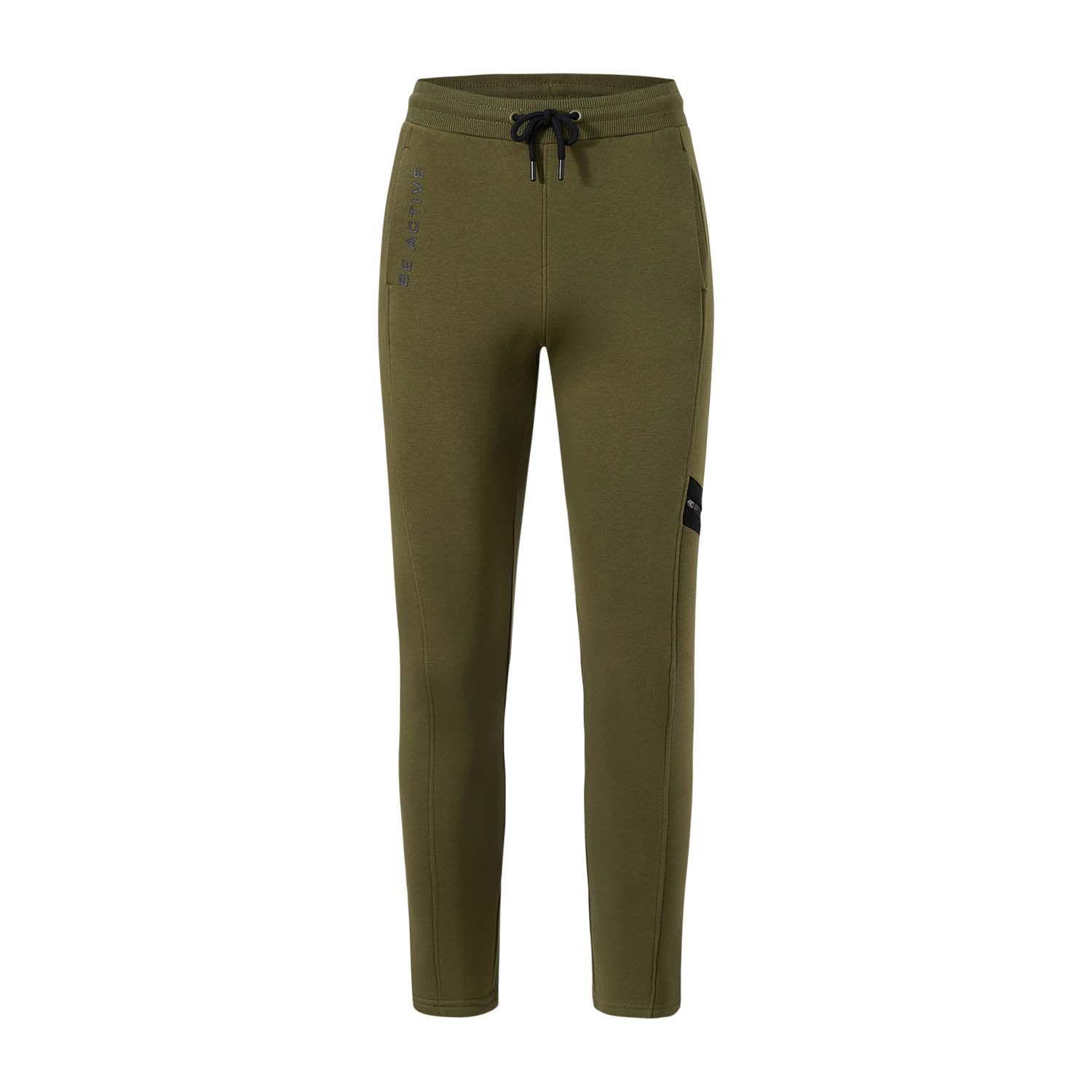Pantalón Buzo Niño Con Cierre Calce Recto Verde Militar-0