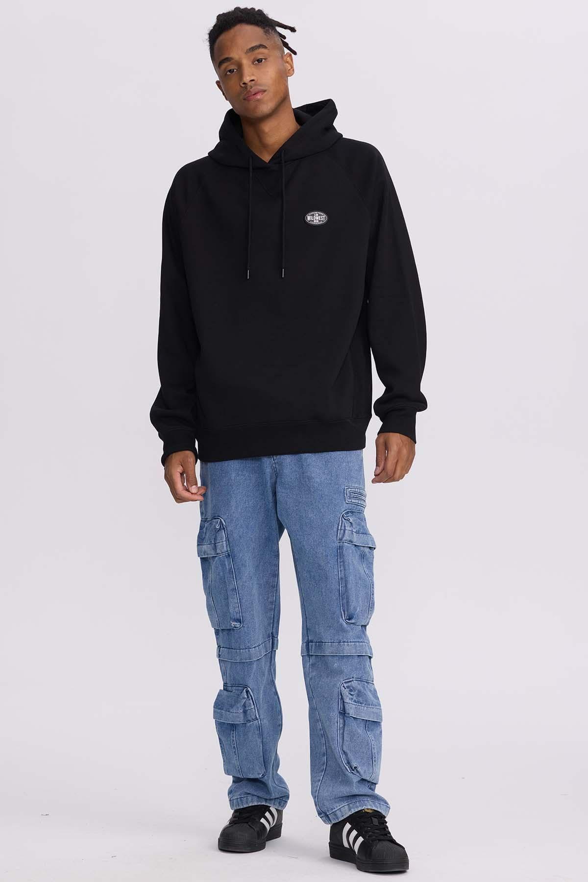 Polerón Hombre Hoodie Aplicación Negro-3
