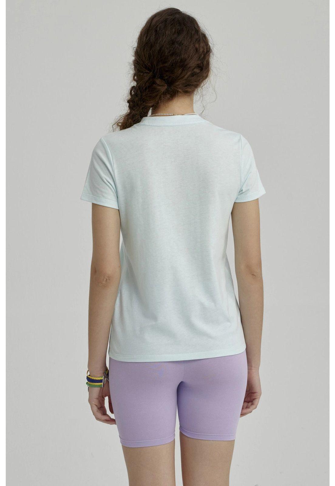 Polera Niña Básica Estampada Celeste- ll-2