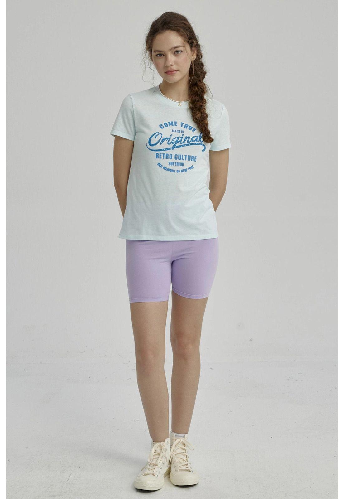 Polera Niña Básica Estampada Celeste- ll-3