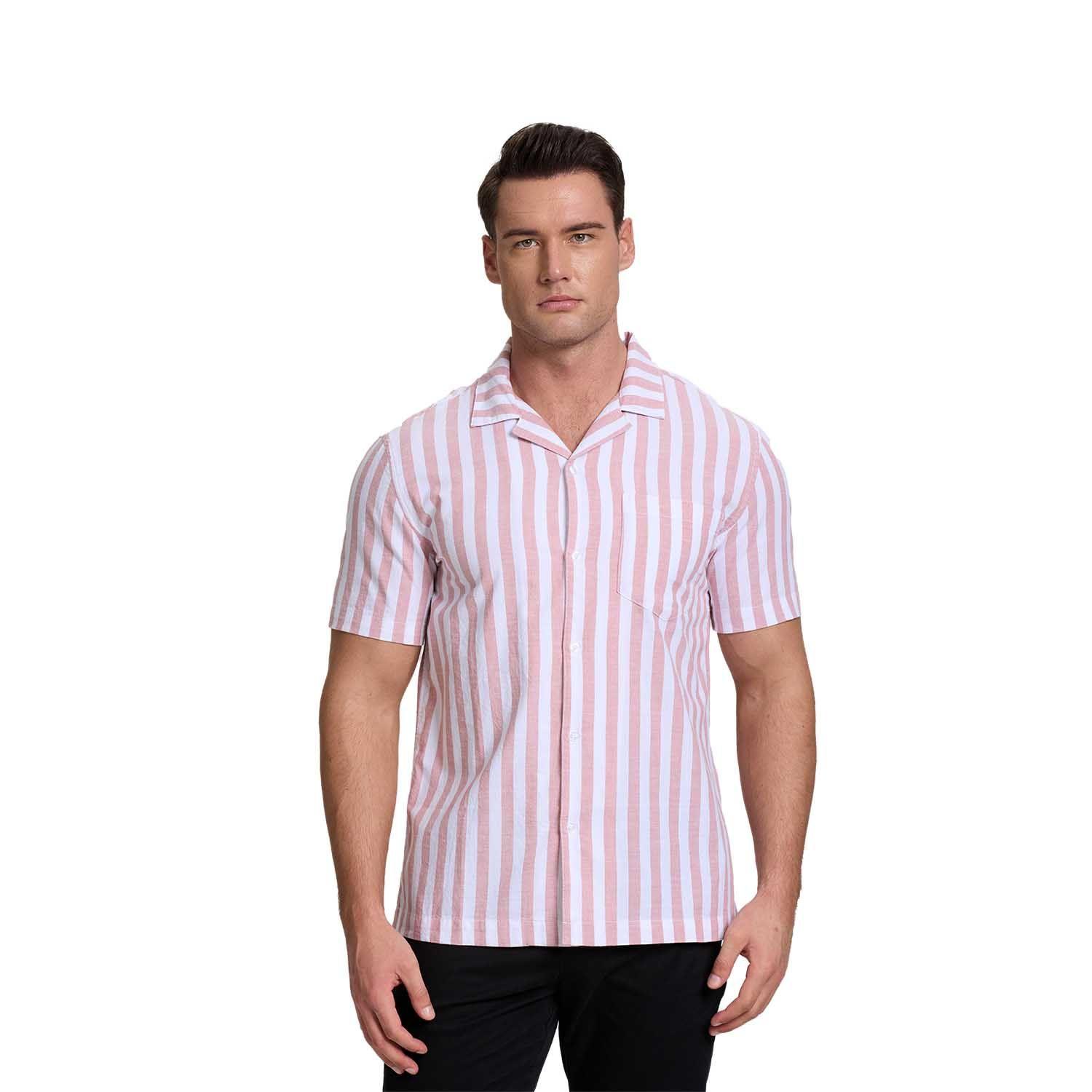 Camisa Hombre Rayas Rojo Fashion's Park-0