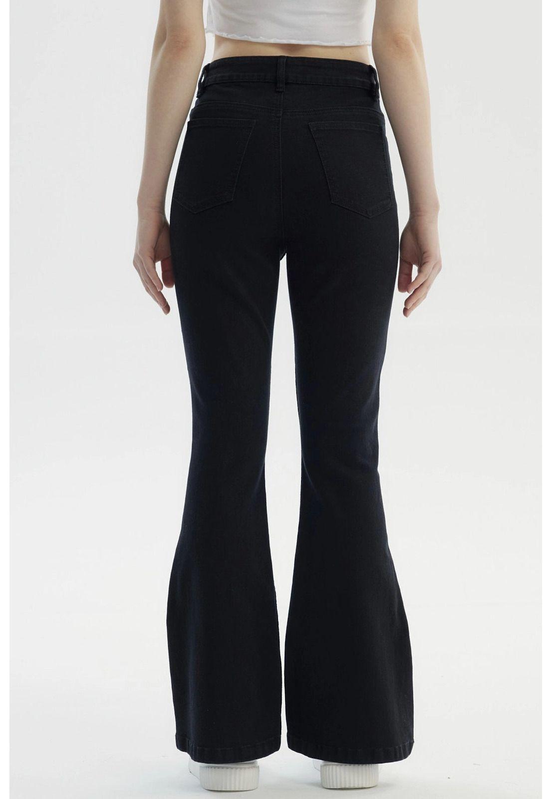 Jeans Mujer Moda Flare Negro - Vlll-2