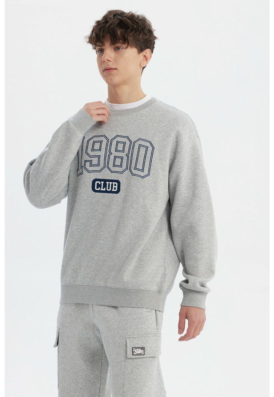 Polerón Hombre Slim Gris Melange - ll-1