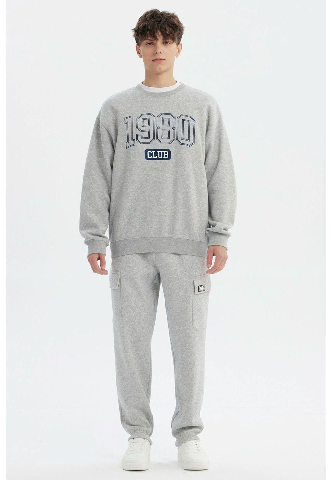 Polerón Hombre Slim Gris Melange - ll-3