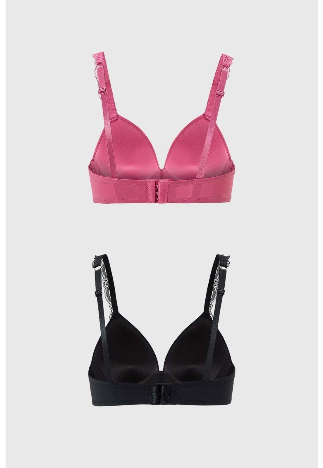 Sostén Mujer Bipack Sin Arcos Strap Encaje Malva-1
