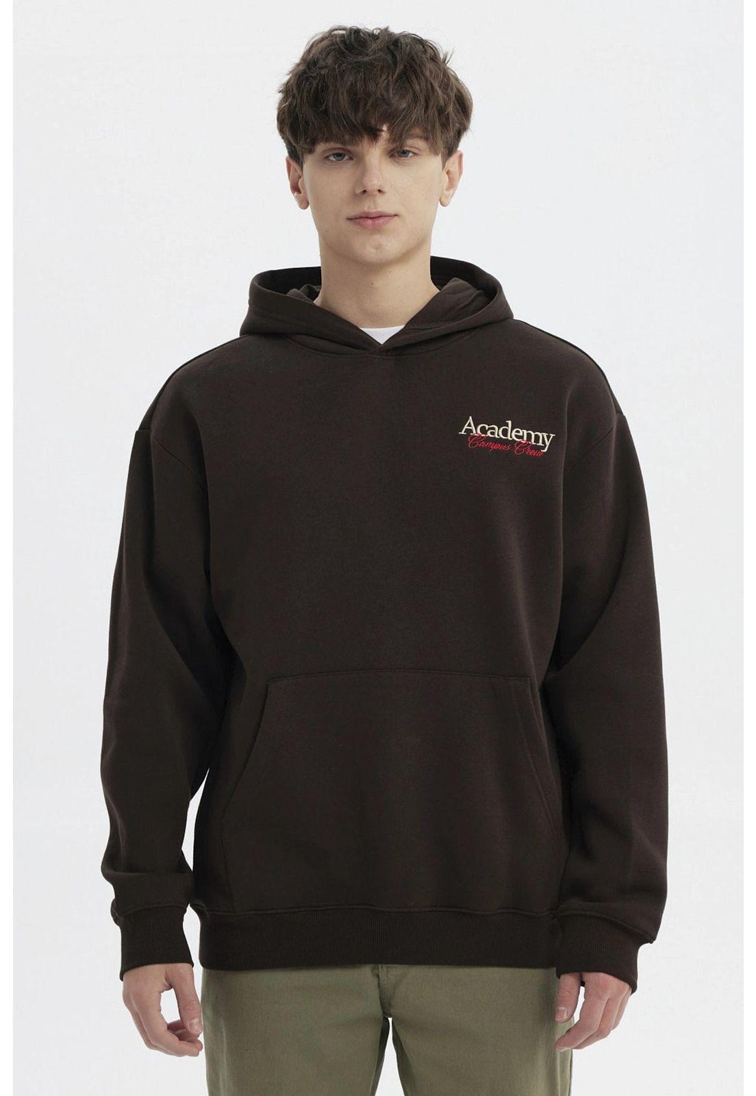 Polerón Hombre Slim Con Gorro Chocolate - ll-0
