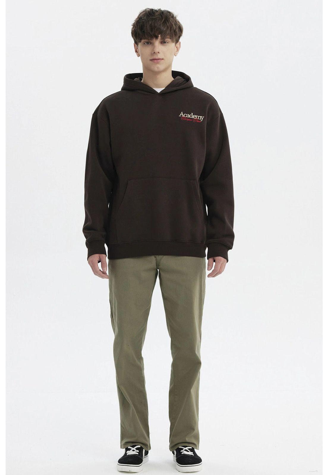 Polerón Hombre Slim Con Gorro Chocolate - ll-3
