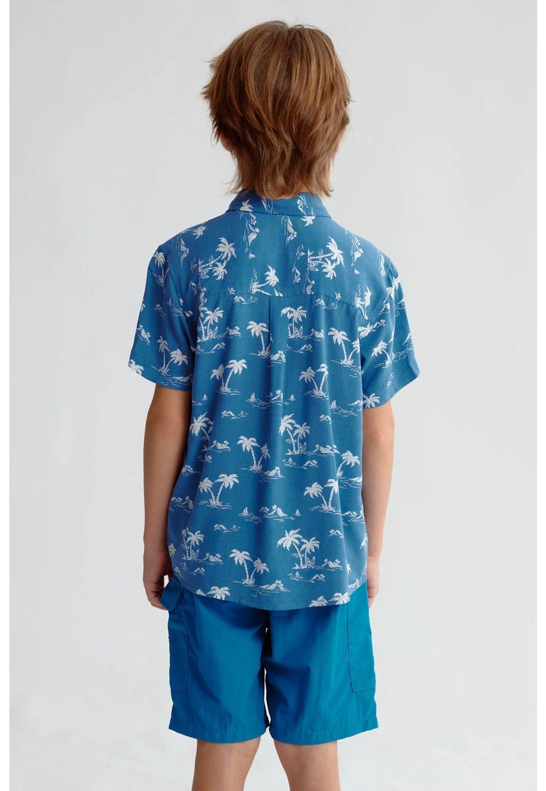 Camisa Niño Guayabera Azul-2