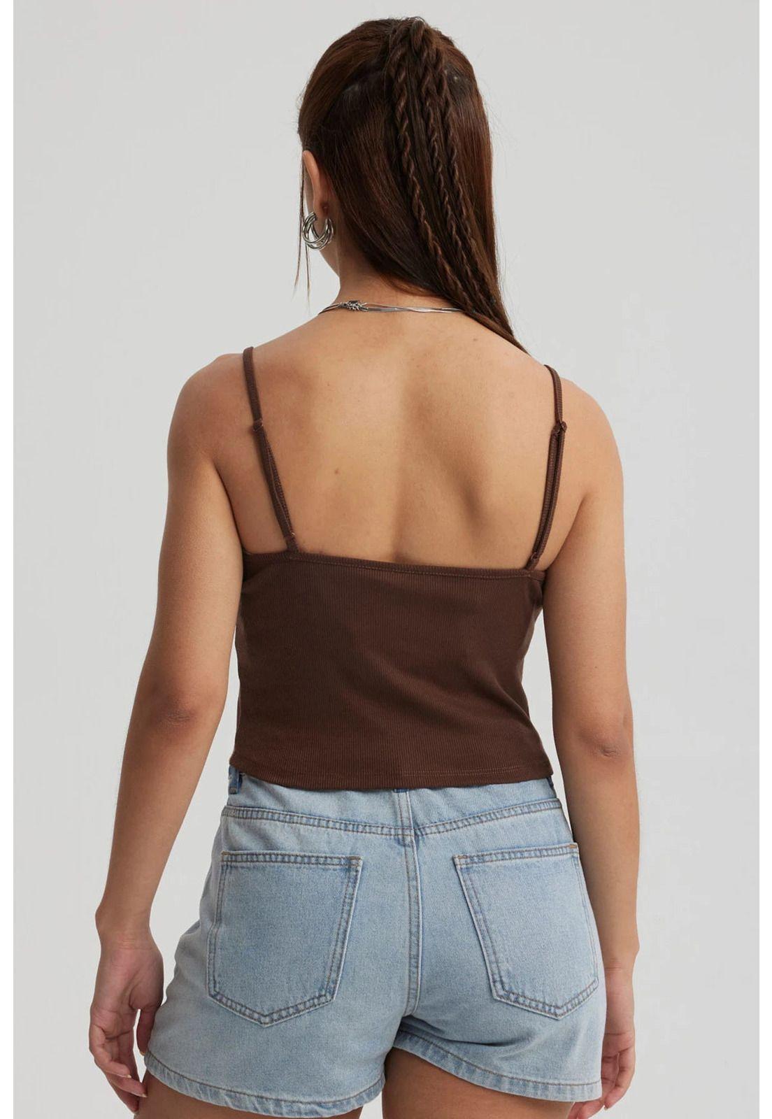 Peto Mujer Encaje Crop Amarillo-2
