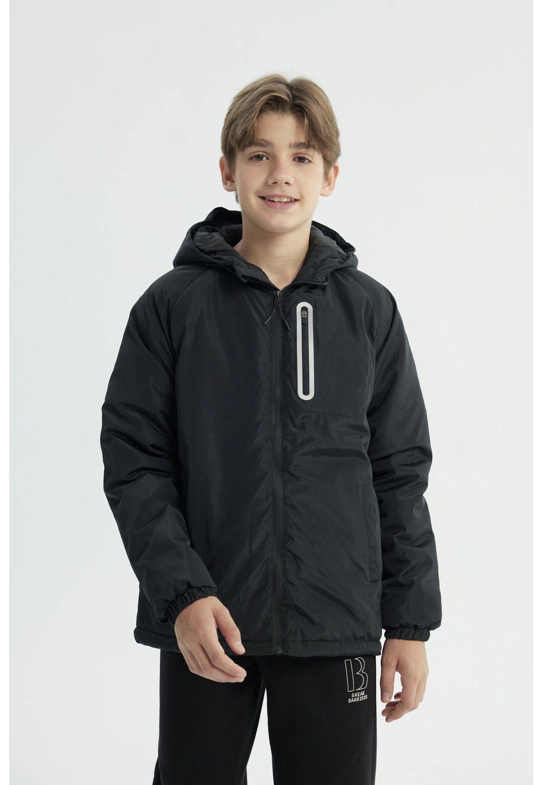 Chaqueta Niño Con Gorro Negro-0
