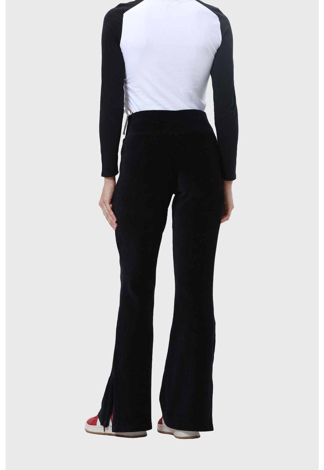 Pantalón Mujer Cotelón Negro-2