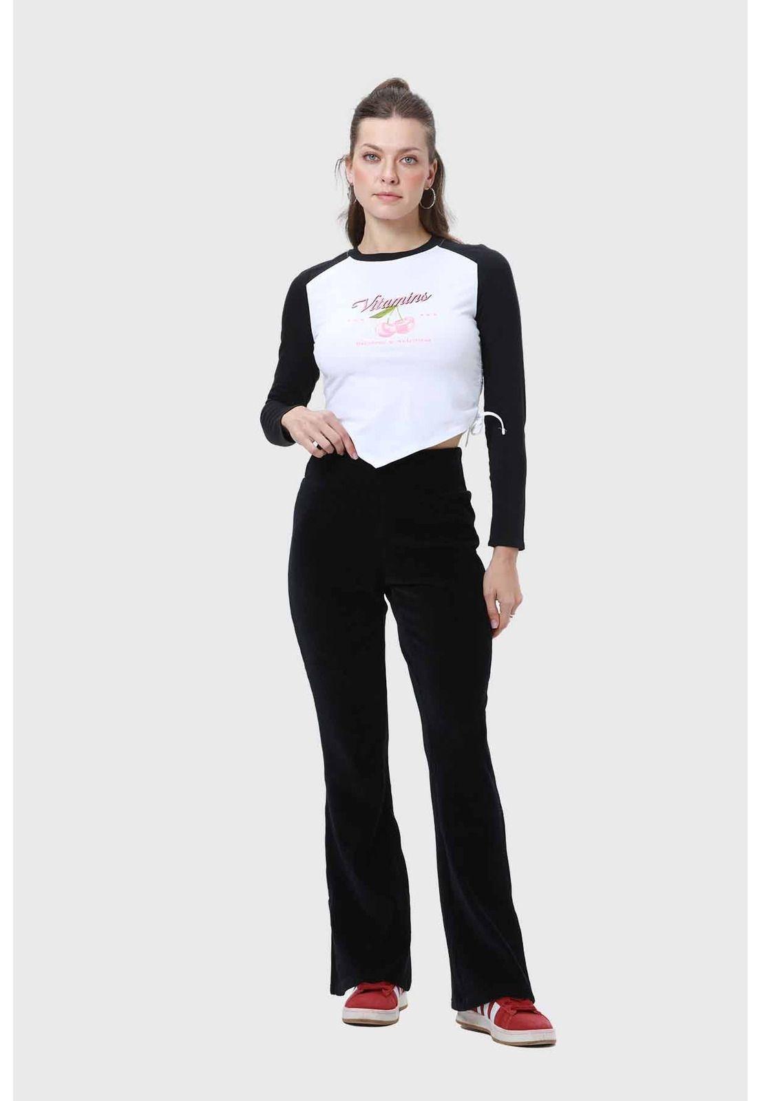 Pantalón Mujer Cotelón Negro-3