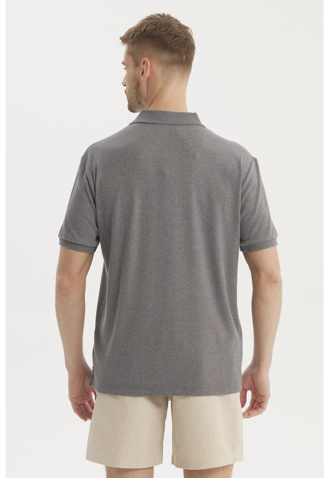 Polera Hombre Cuello Camisero Gris Oscuro-2