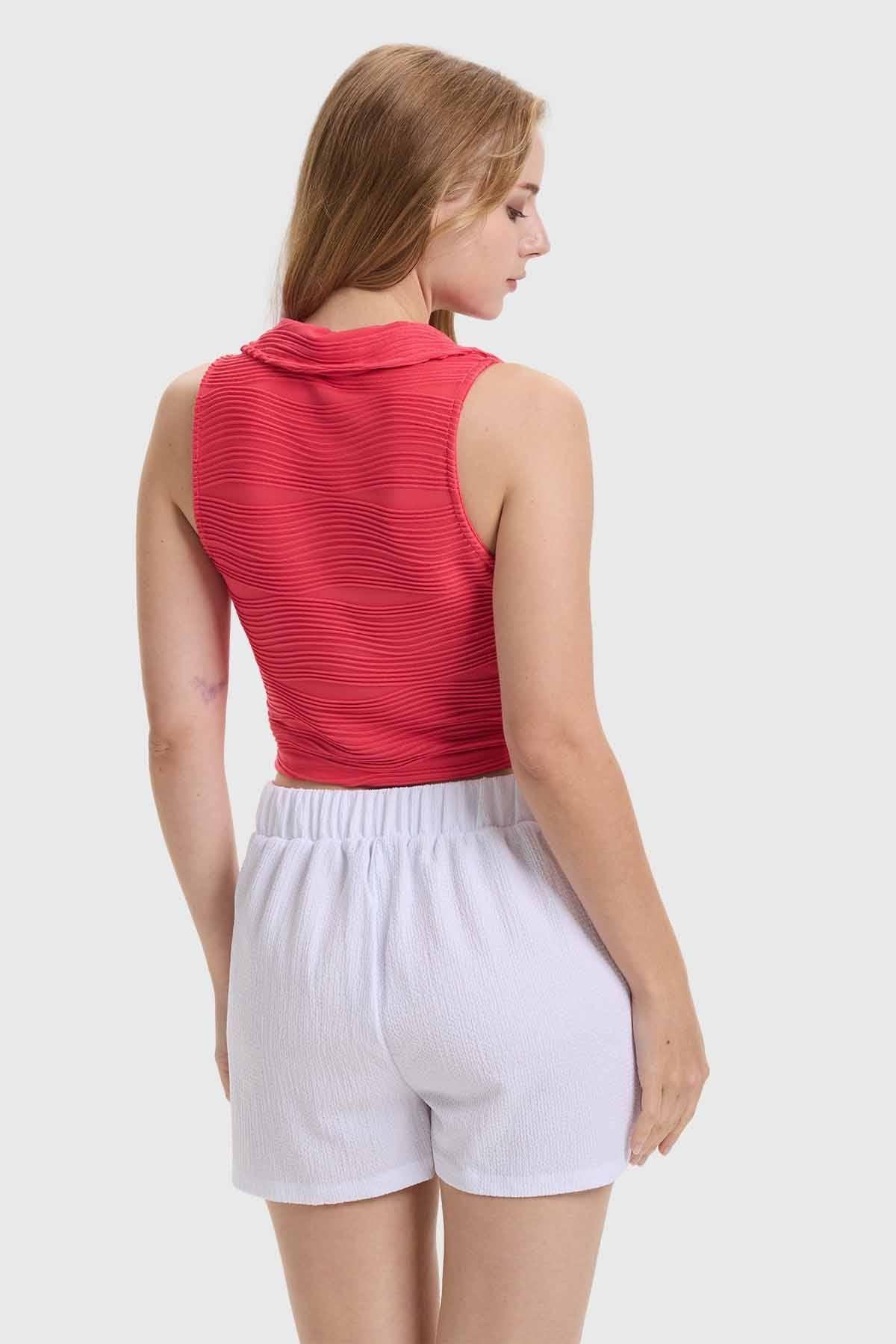 Polera Mujer Abotonada Rosado-2