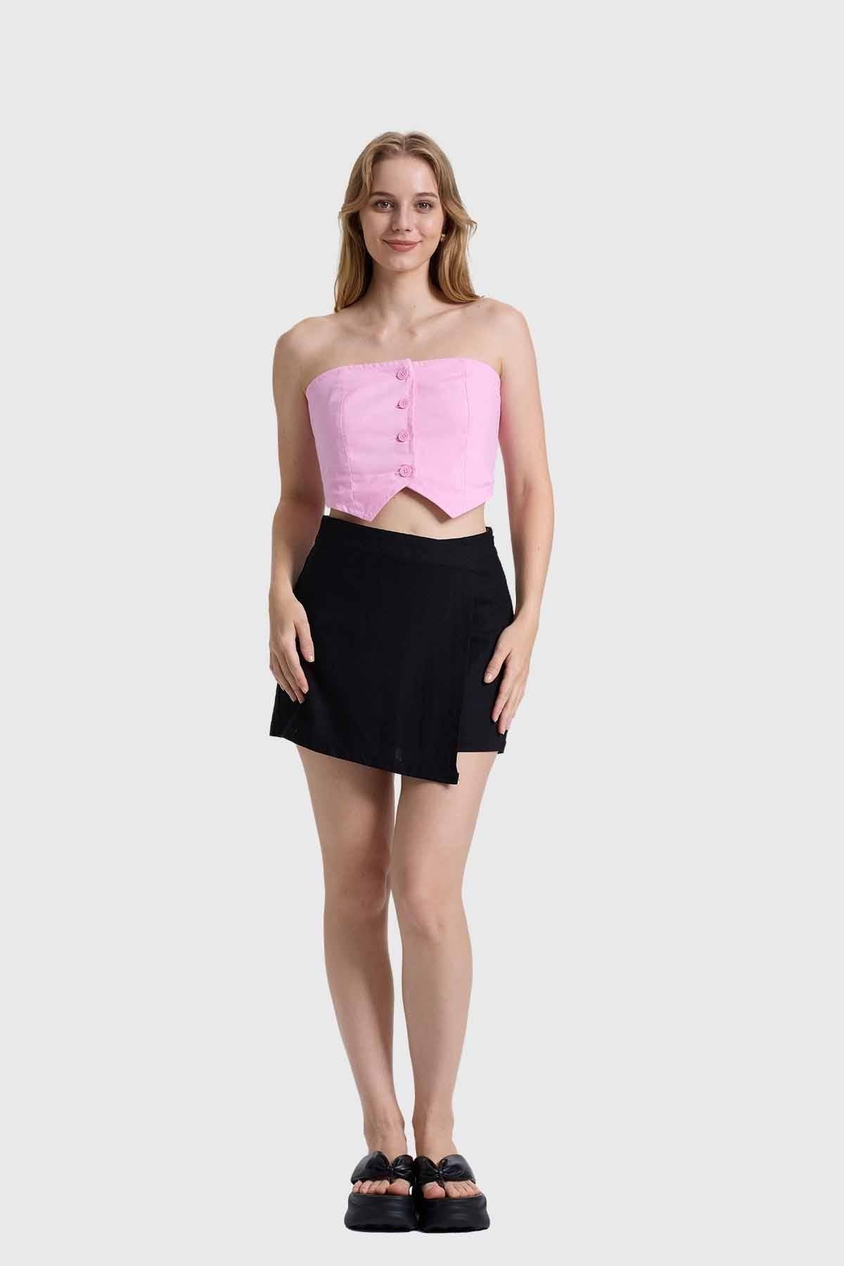 Blazer Mujer Strapless Rosado-3