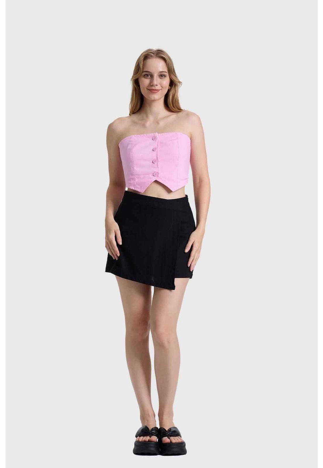 Blazer Mujer Strapless Rosado-3