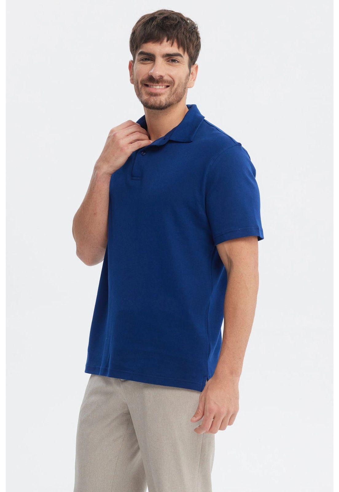 Polera Hombre Polo Lisa Azul-1