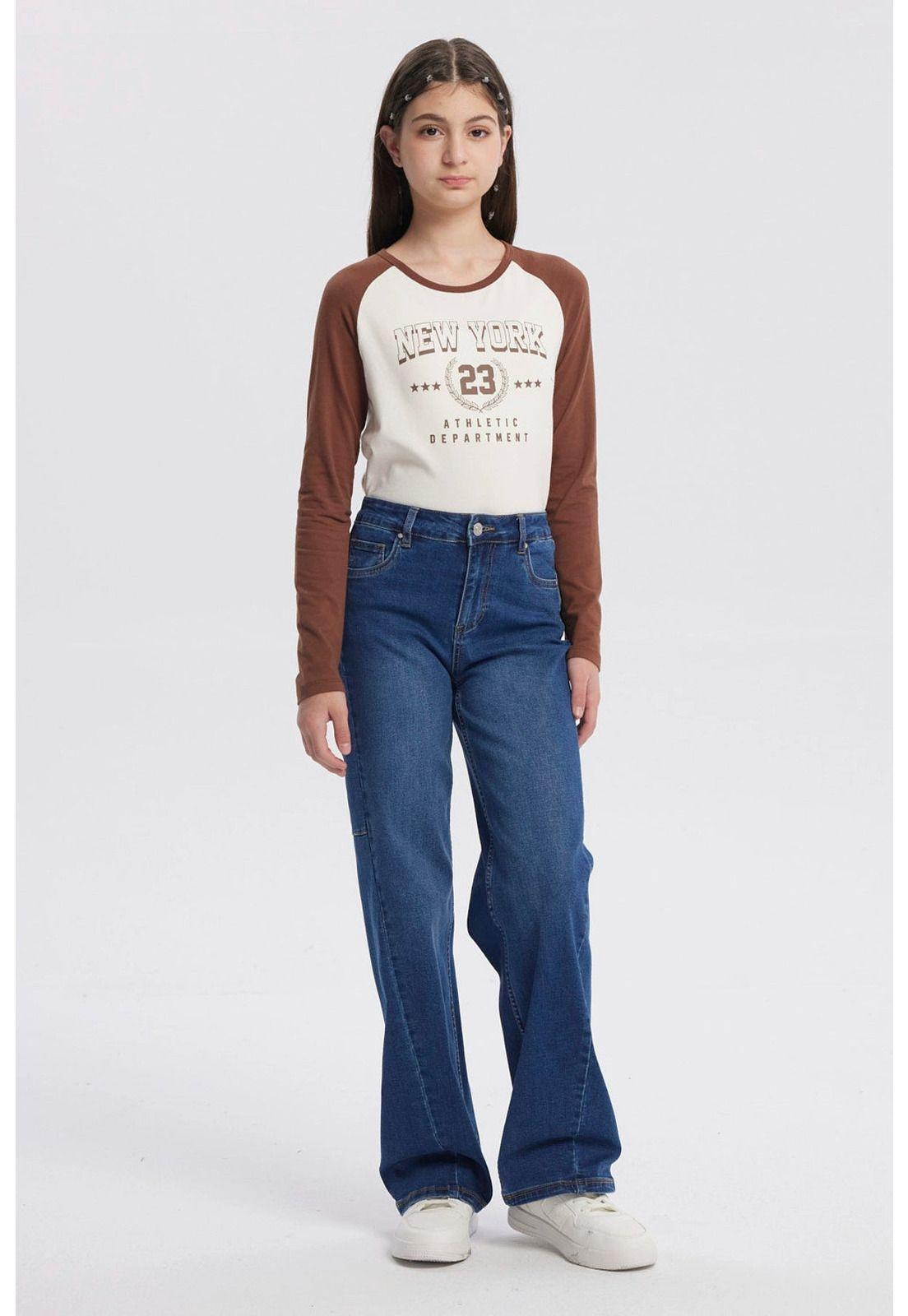 Jeans Niña Wide Leg Azul - lV-3