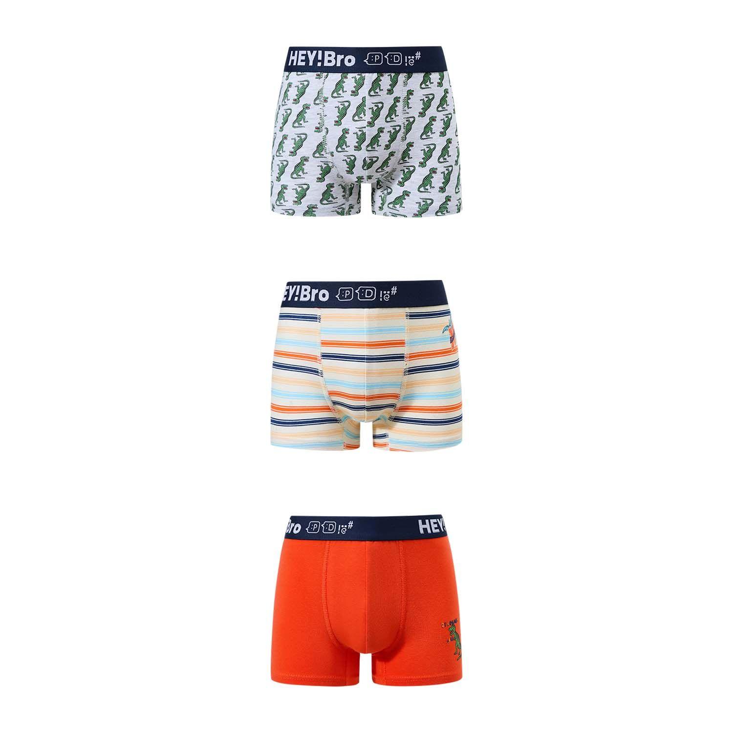 Boxer Niño Tripack Liso Gris Claro-0