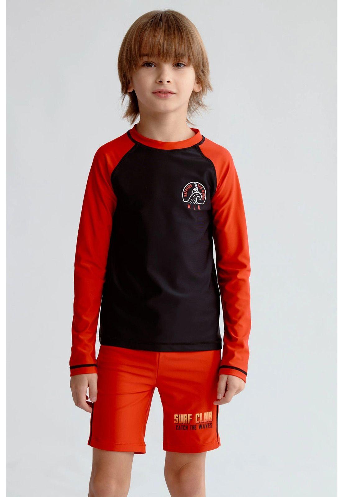 Traje De Baño Niño Filtro Uv Rojo-0