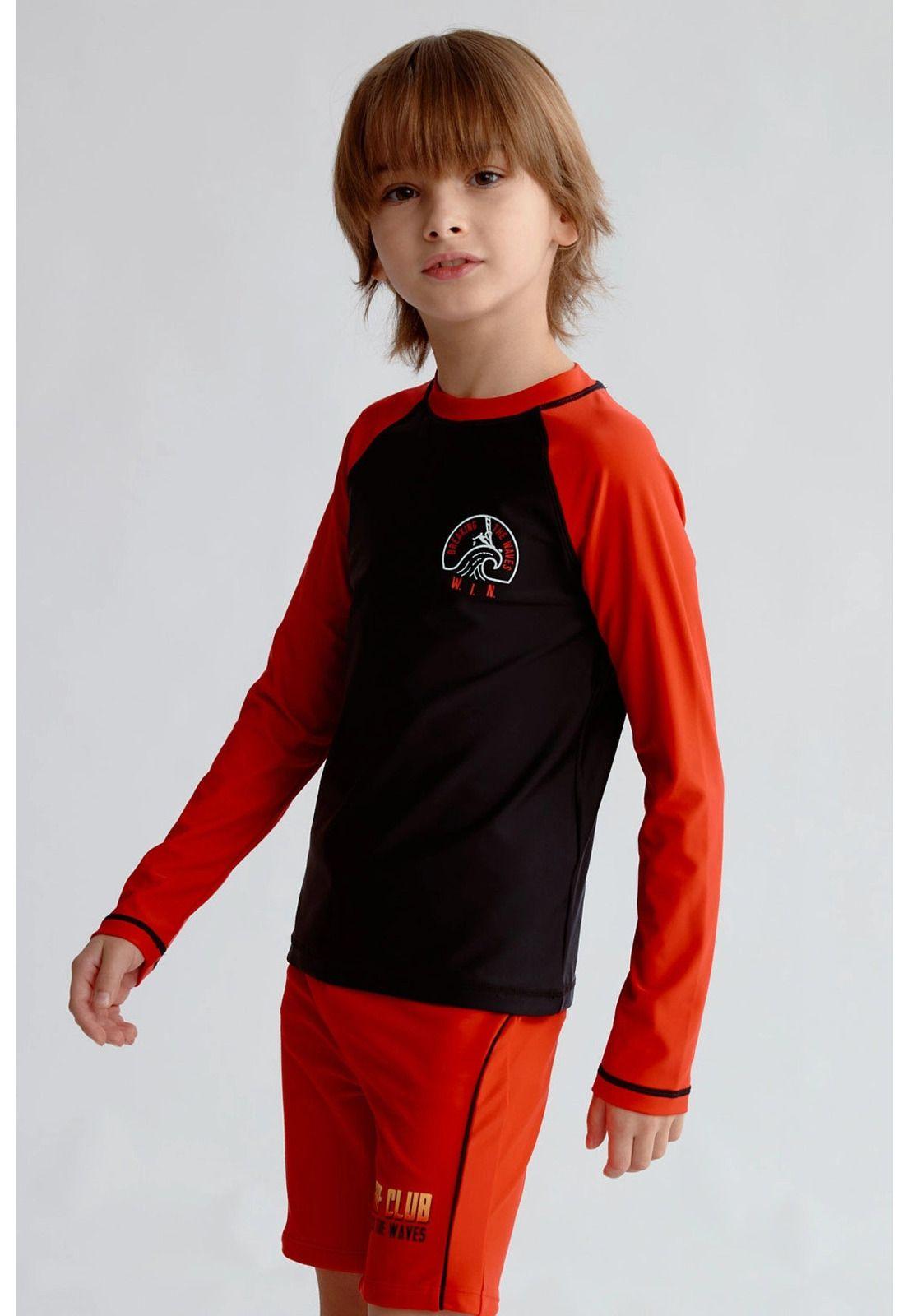 Traje De Baño Niño Filtro Uv Rojo-1