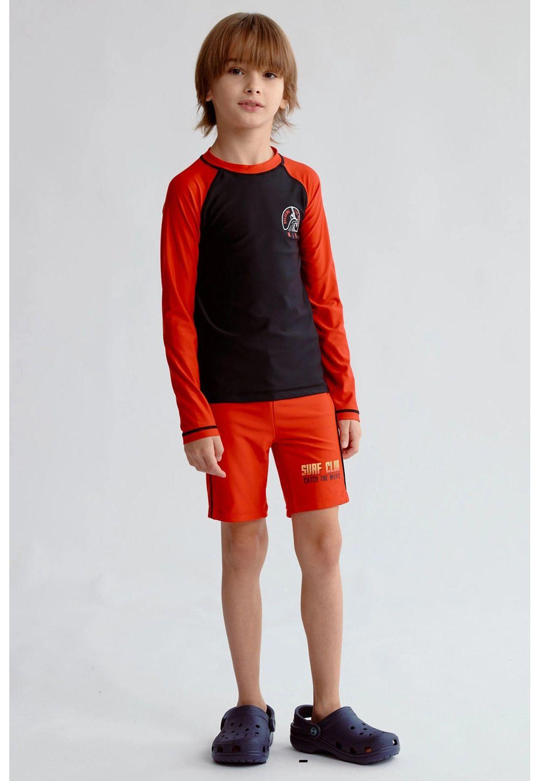 Traje De Baño Niño Filtro Uv Rojo-3