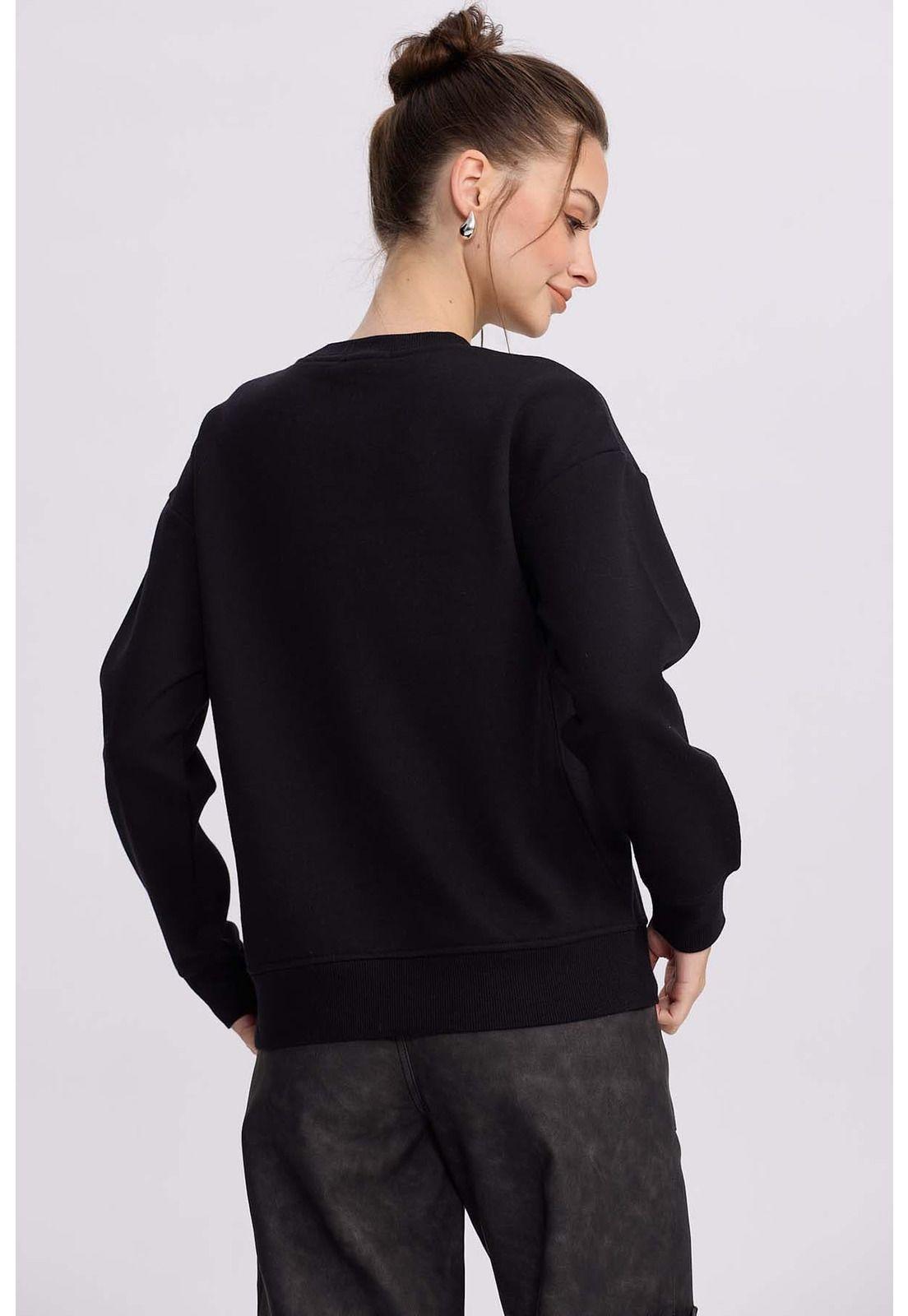 Polerón Mujer Oversize Bordado Negro-2