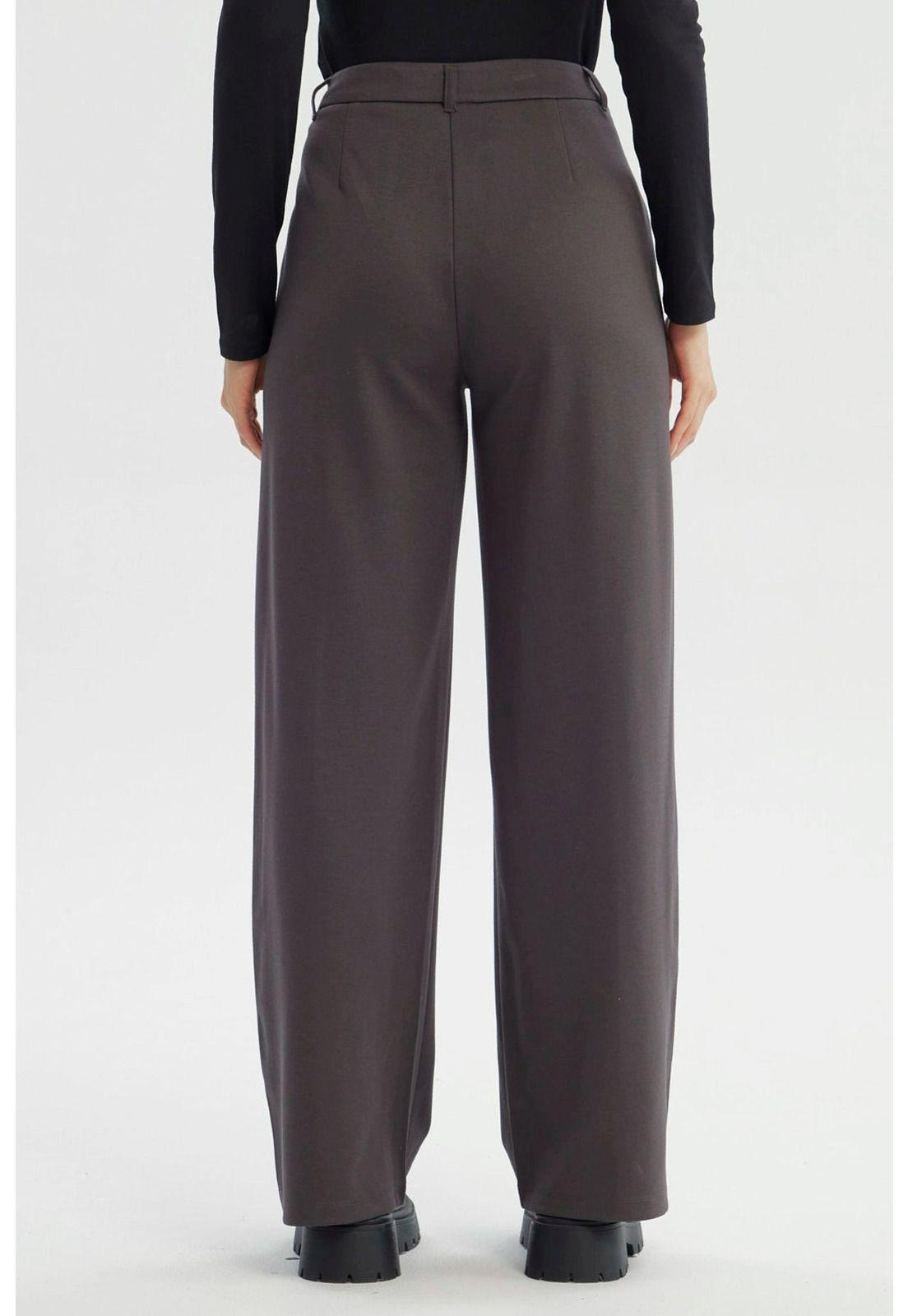 Pantalón Mujer Wide Leg Gris Oscuro-2