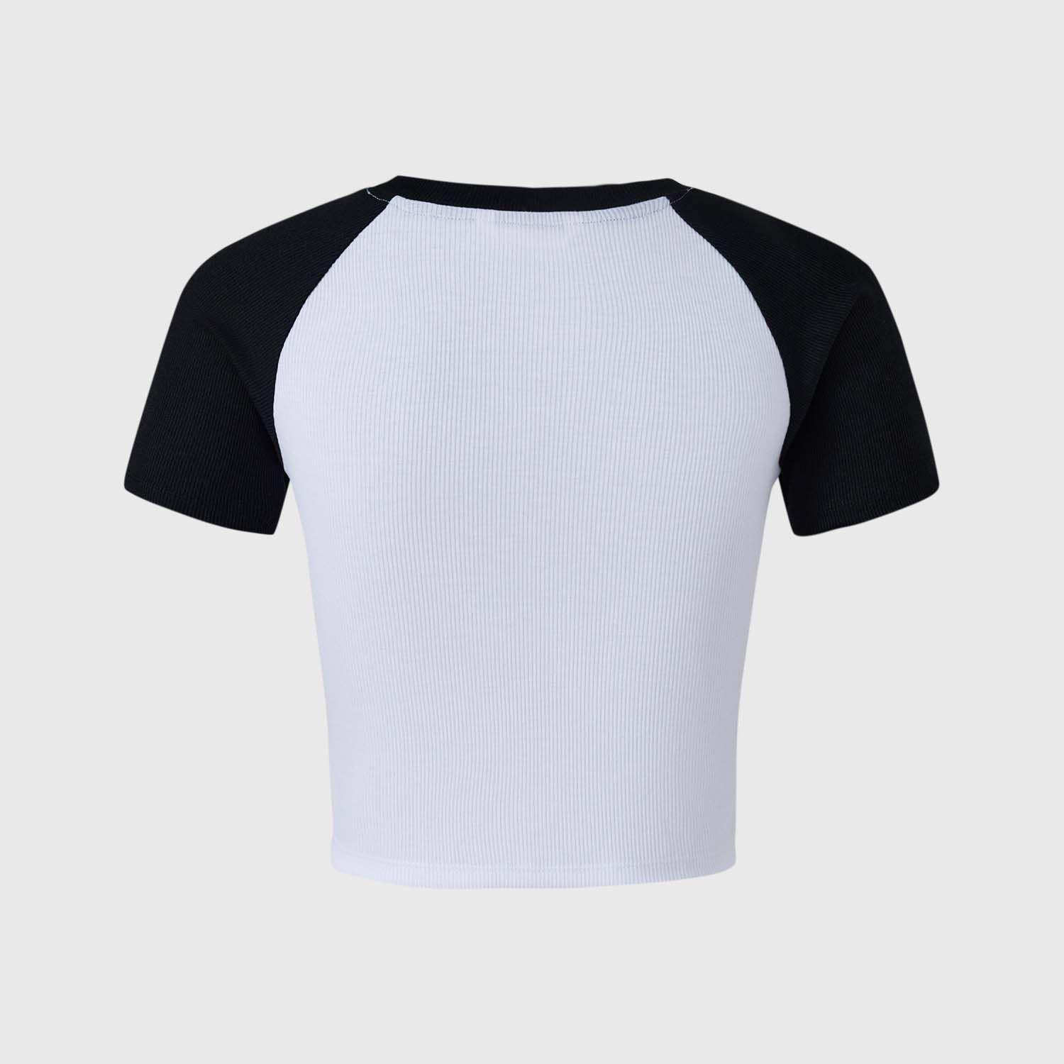 Polera Niña A Contraste Negro Fashion's Park-1