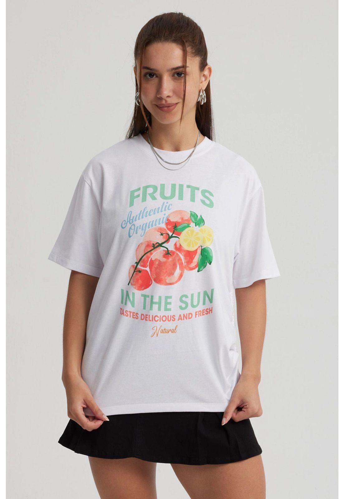 Polera Mujer Oversize Recogido Blanco-0